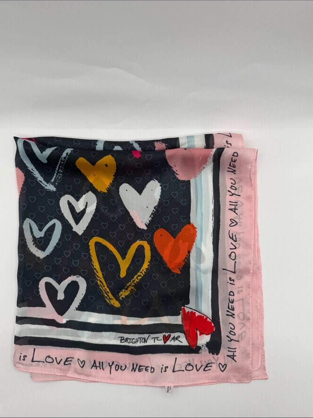 Brighton Tom Clancy Edition Pink and Black Silk Scarf